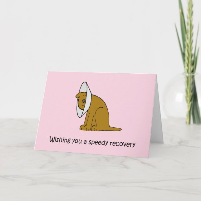 Carte Allez-y Bientôt, mignon chien de dessin (Devant)