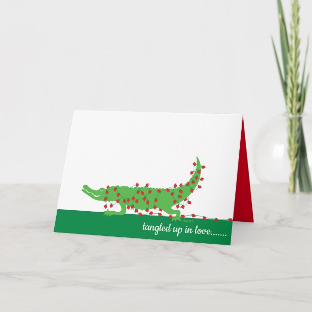 Carte Alligator Love Valentine Card (Devant)