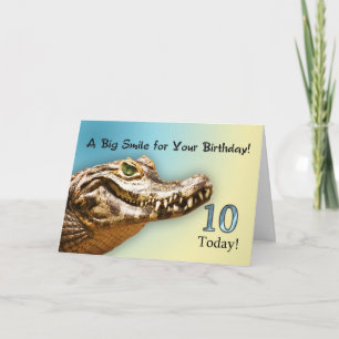 Carte alligator souriante 10e anniversaire