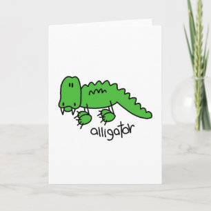Carte Alligator Stick Figure Card