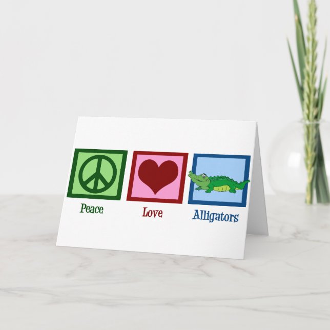 Carte Alligators d'amour de paix (Devant)