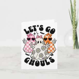Carte Allons Gouls Halloween Ghost Floral Mer Éffrayante