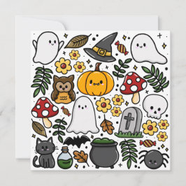 Carte Almofada com estampa fofa de Halloween