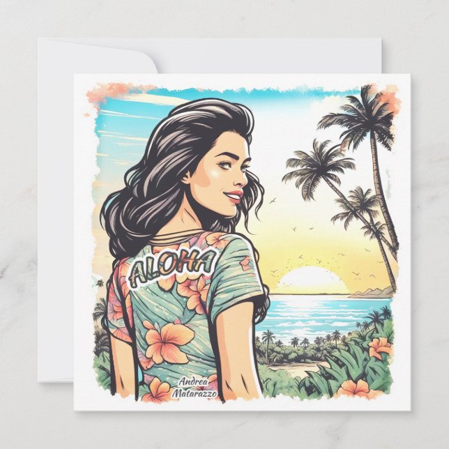 Carte Aloha Girl Flat Card (Devant)