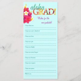 Carte Aloha Grad Hawaiian Luau - Souhaite note de mémoir