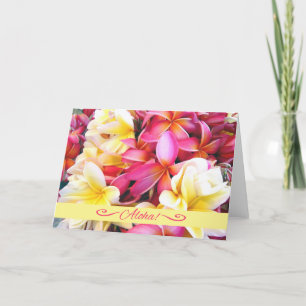 Carte Aloha Hawaiian Bonjour Tropical Plumeria Fleurs