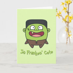 Carte Alors Franken' mignon drôle Frankenstein Halloween