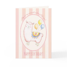 Alpaca à l'aquarelle avec ballon rose pastel pour