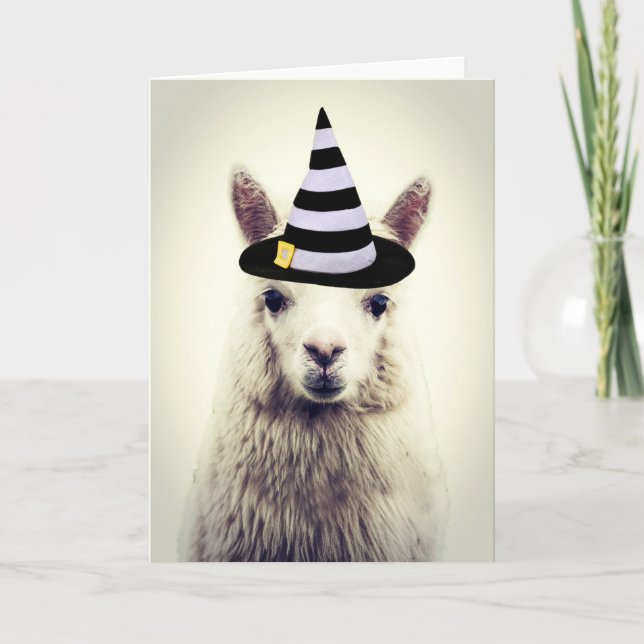 Carte Alpaca Adorable, Halloween (Devant)