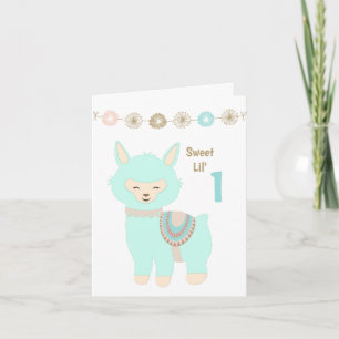 Carte Alpaca Baby's 1er anniversaire