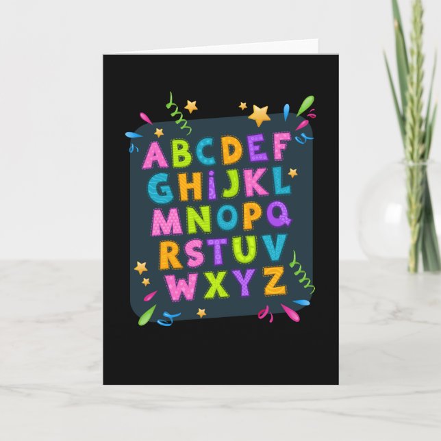 Carte Alphabet Abc School Start Girls Garçons (Devant)