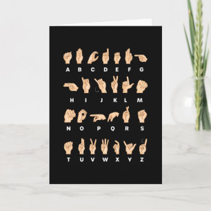 Carte Alphabet de langue des signes ASL Cadeau pour les 