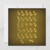 Alphabet en langue des signes Antique Art Vintage 
