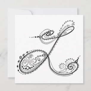 Carte Alphabet Fancy™ par l'artiste Kathi Quinn Letter L