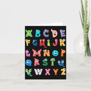 Carte Alphabet Monstre Mignon Abc Halloween Professeur