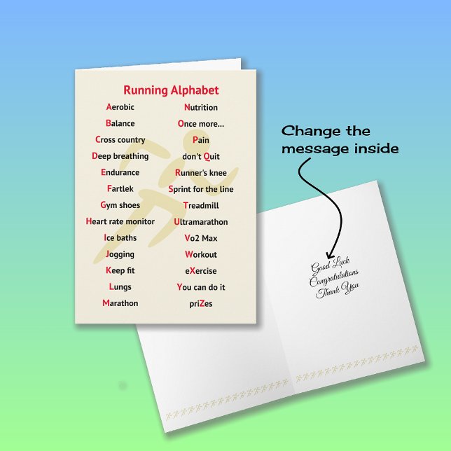 Carte Alphabet sportif sur le thème du coureur (Créateur téléchargé)