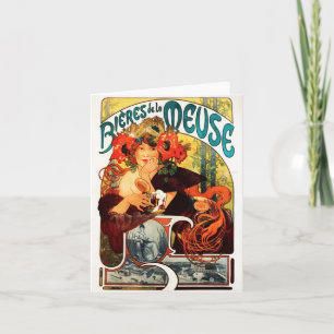 Carte Alphonse Mucha Beer of the Muse Note Card