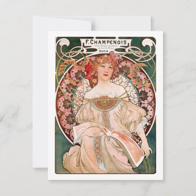 Carte Alphonse Mucha F. Champenois (Devant)