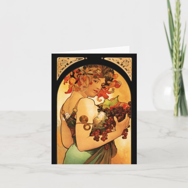 Carte Alphonse Mucha Fruit (Devant)
