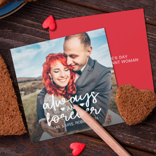 Carte Always and forever couple custom photo Valentine