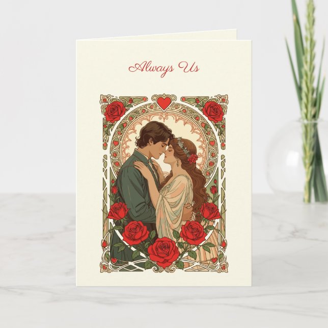 Carte Always Us Romantic Art Nouveau Illustration (Devant)