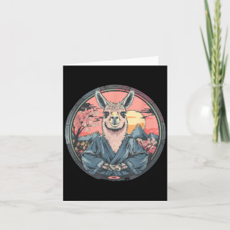 Carte Amant d'alpaca Taekwondo Sakura Coucher de soleil 
