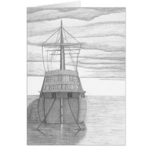 Carte amarrée de croquis de bateau