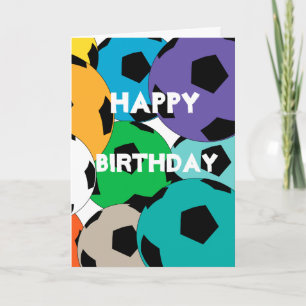 Carte amas de balles de football, Joyeux anniversaire