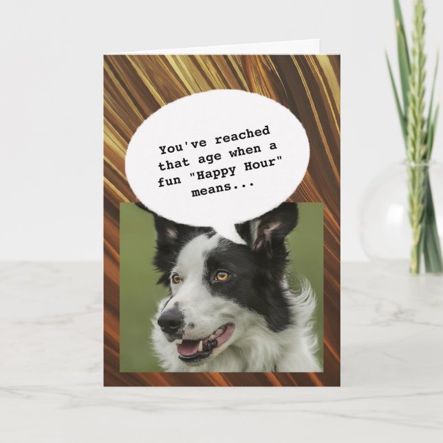 Carte Amateur de chiens Happy Hour Obtenir vieux drôle A (Devant)
