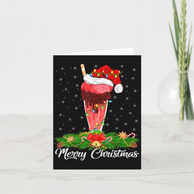 Carte Amateur de Milkshake Matching Chapeau de Père Noël (Devant)