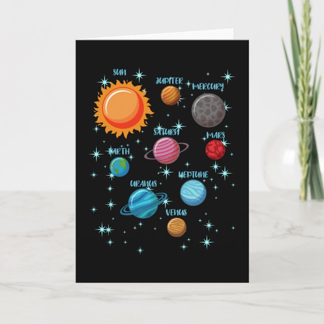 Carte Amateur d'espace Astronomie Adulte Système Solaire (Devant)