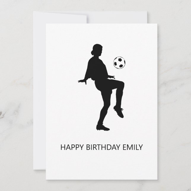 Carte amatrice de football fille heureux (Devant)