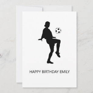 Carte amatrice de football fille heureux
