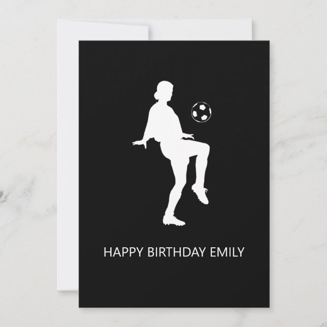 Carte amatrice de football fille heureux (Devant)