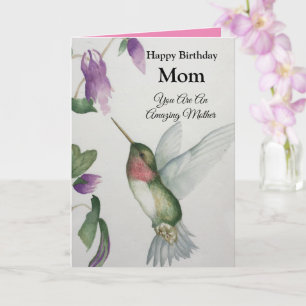 Carte Amazing Mother Happy Birthday Sweet Hummingbird