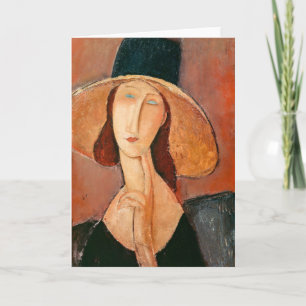 Carte Amedeo Modigliani - Jeanne Hebuterne en grand Casq