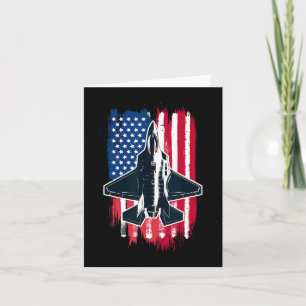 Carte Américain Fighter Jet F-35 4 juillet Hommes Femmes