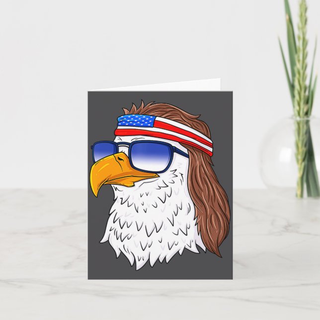 Carte American Bald Eagle Mullet 4th Of July Funny Usa  (Devant)