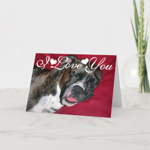 Carte American Boxer Dog Image I Love You
