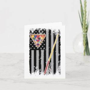 Carte American Flag Billiard Vintage Pool Player Vintage