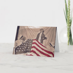 Carte American Flag Circa 1890, photo et citation