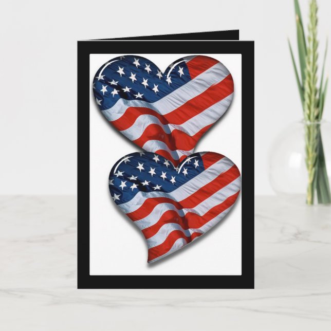 Carte American Flag Heart (Devant)