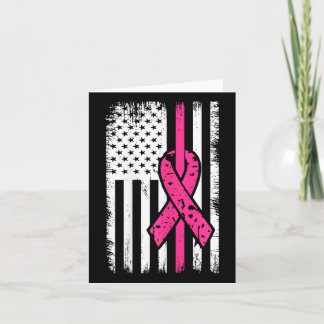Carte American Flag Pink Ribbon Sensibilisation au cance