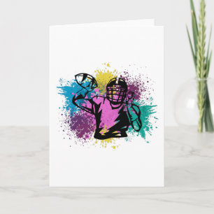 Carte American Football Grungy Couleurs Splashes