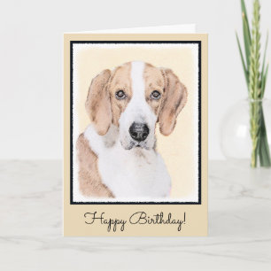 Carte American Foxhound Painting - Joli art original chi