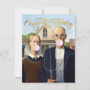 Carte American Gothic Grant Wood Félicitations