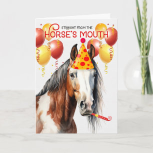 Carte American Paint Pinto Horse Drôle Anniversaire