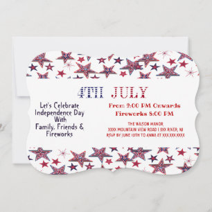 Carte American Patriotic 4 Juillet Stars Party Invitatio