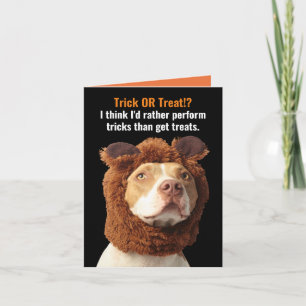 Carte American Pitbull Trick ou Treat Halloween Humour C