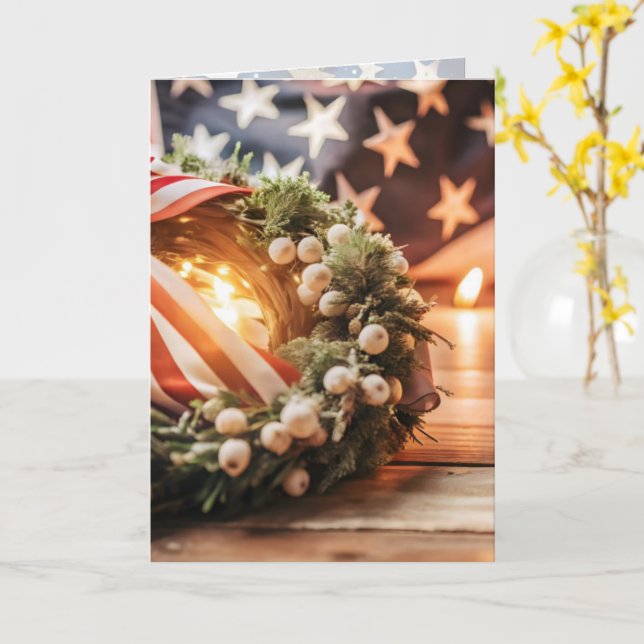 Carte American Pride Christmas Greetings (Fleur jaune)